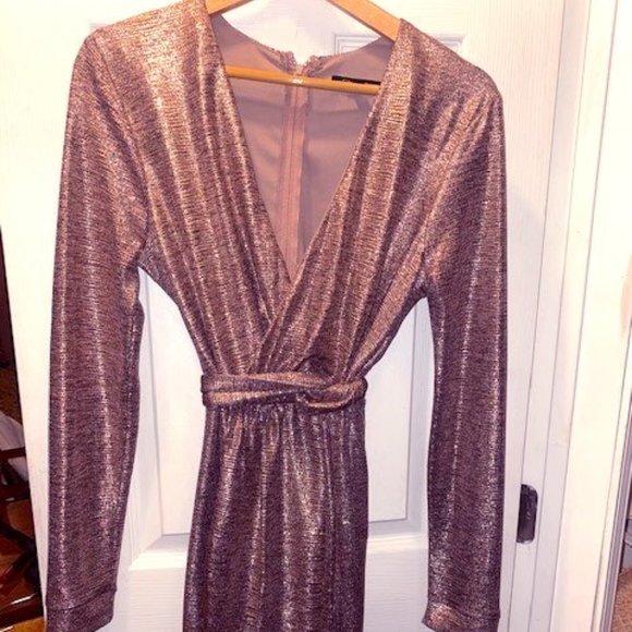 ROSE GOLD KIMONO-Style Cocktail Dress - Picture 1 of 6